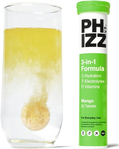 Phizz 3-in-1 Hydration, Electrolytes and Vitamins Effervescent Tablets - 20 Tablets