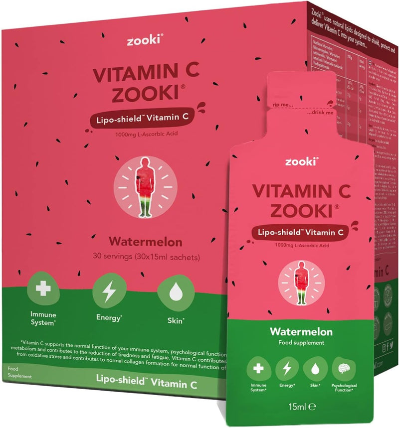 Zooki Vitamin C 1000mg Watermelon 30 Sachets