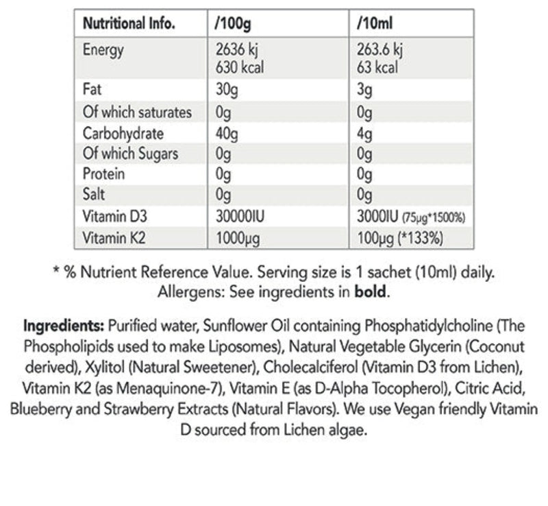 Zooki Vitamin D Lipo-shield Vitamin D3 + K2 Mixed Berry 30 Sachets