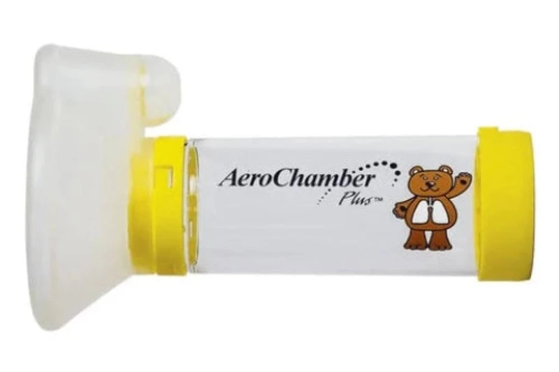 Aerochamber Plus spacer device Child Meduim Yellow with face mask