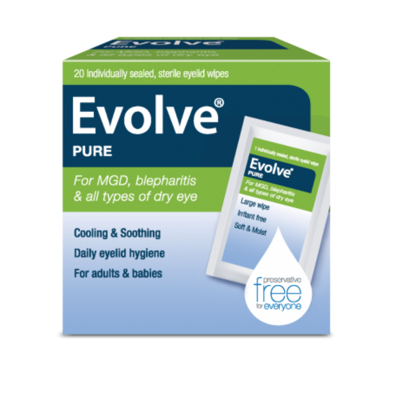 Evolve Pure EyeLid Wipes Pack of 20