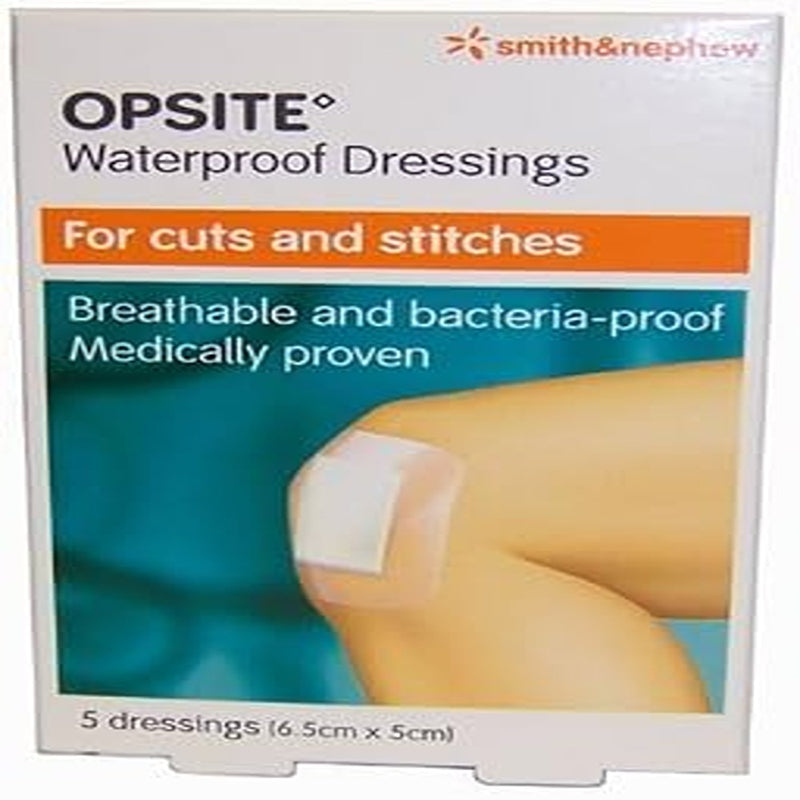Opsite Waterproof Dressing Pads 6.5cm x5cm Pack of 5