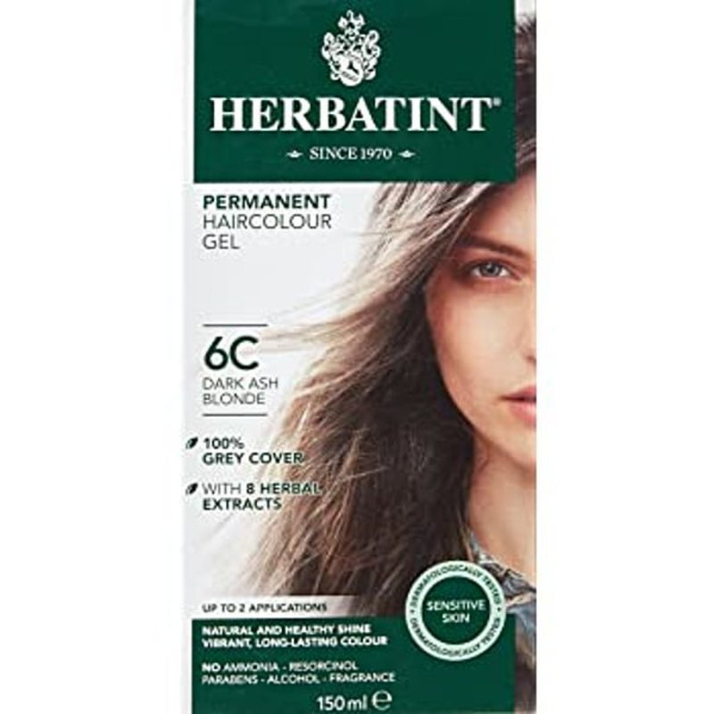 Herbatint Permanent Herbal Hair Colour 6C DARK ASH BLONDE 150ml