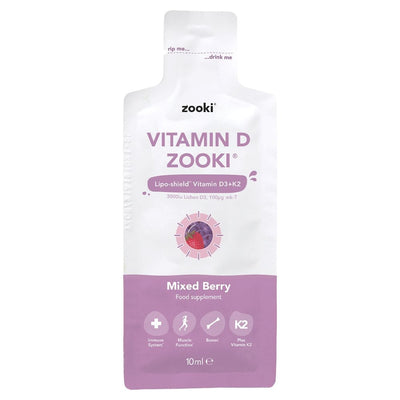 Zooki Vitamin D Lipo-shield Vitamin D3 + K2 Mixed Berry 30 Sachets