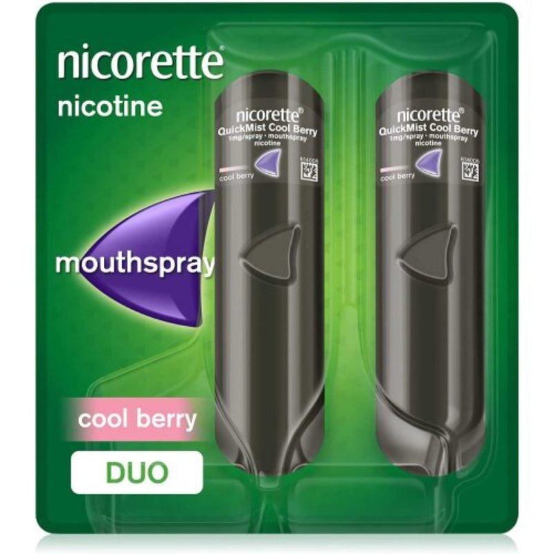 Nicorette QuickMist 1mg Cool Berry Mouthspray 2x150 Sprays