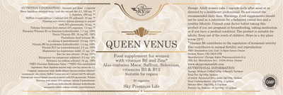 Sky Premium Life Queen Venus Multivitamin for Women – with Maca Root Extract, Ginseng, Magnesium – 60 Vegan Capsules