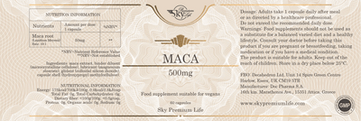 Sky Premium Life Maca 500mg – 60 Vegan Capsules