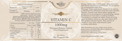 Sky Premium Life Vitamin C 1000mg – 60 Prolonged Release Tablets