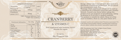 Sky Premium Life Cranberry with Vitamin C – 60 Vegan Capsules