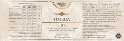 Sky Premium Life Omega 3-6-9 – 50 Soft Gel Capsules