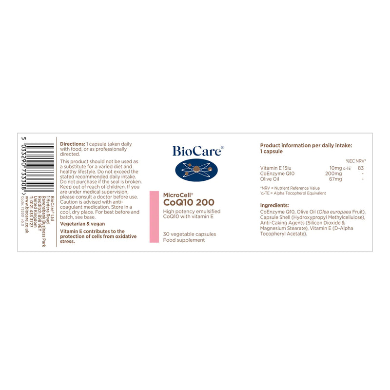 Biocare Microcell CoQ10 200 30 Capsules