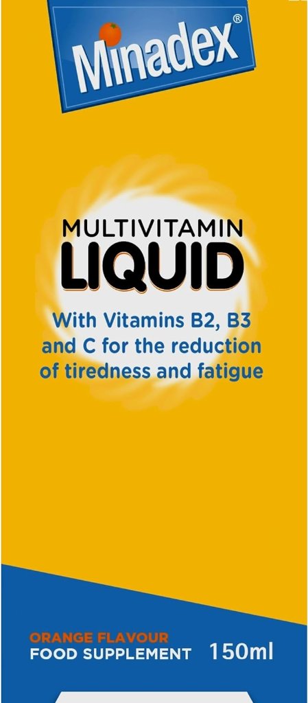 Minadex Multivitamin Liquid Orange Flavour 150 ml