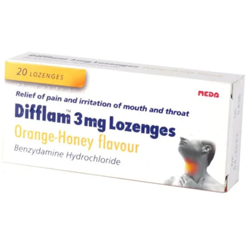 Difflam 3mg Orange-Honey Lozenges Pack of 20