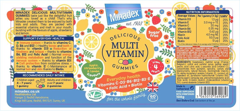 Minadex Multivitamin Gummies - 60 Gummies