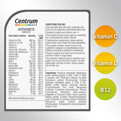 Centrum Advance Immunity Multivitamins Vitamin D & C Tablets 100 Tablets