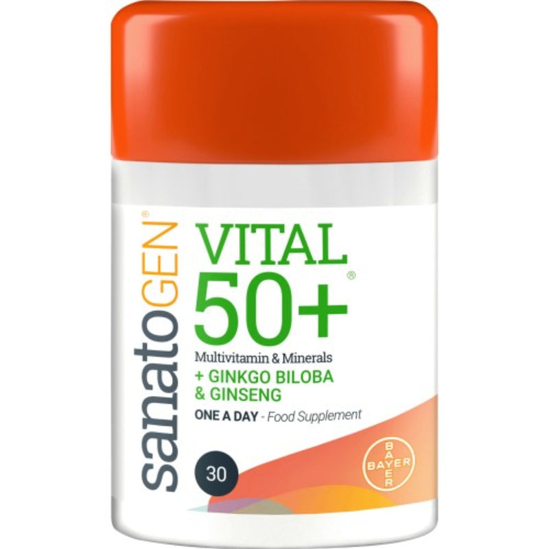 Sanatogen Vital 50+ Multivitamin & Minerals + Ginkgo Biloba & Ginseng 30 Tablets