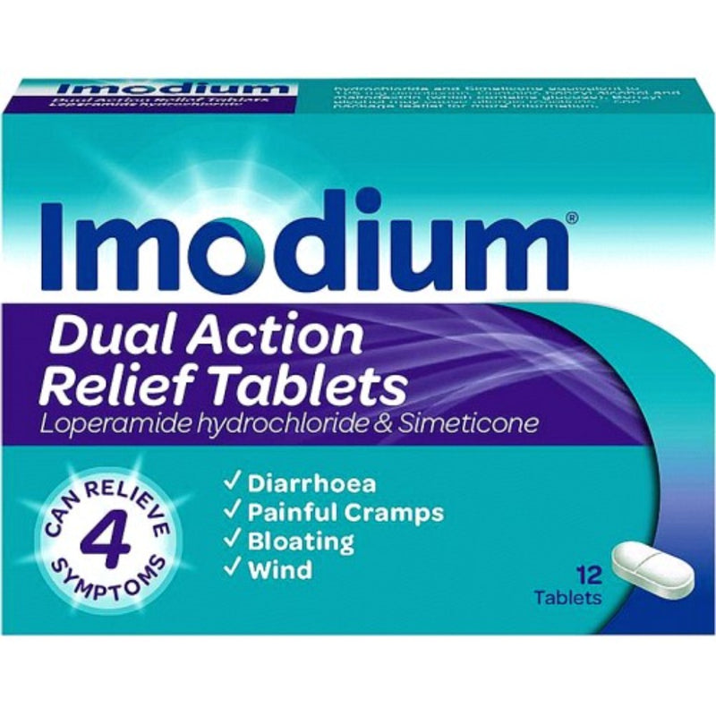 Imodium Dual Action Relief 12 Tablets
