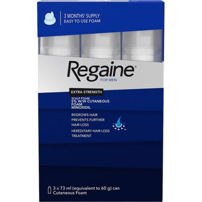 Regaine Extra Strength Hair Regrowth Scalp Foam 5% Cutaneous Foam 3 x 73ml