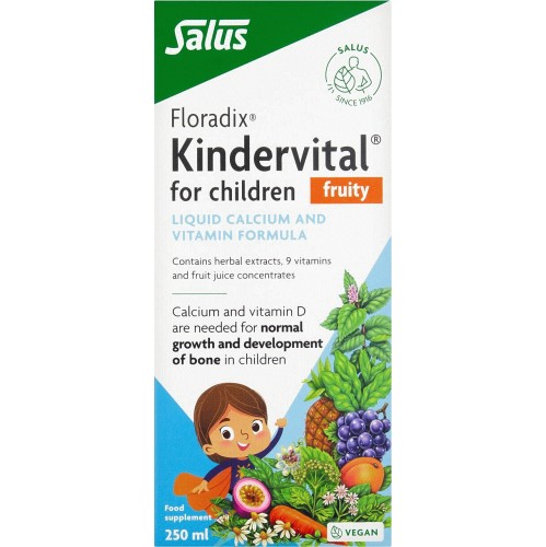 Floradix Kindervital for Children Fruity Liquid Calcium and Vitamin Formula 250ml