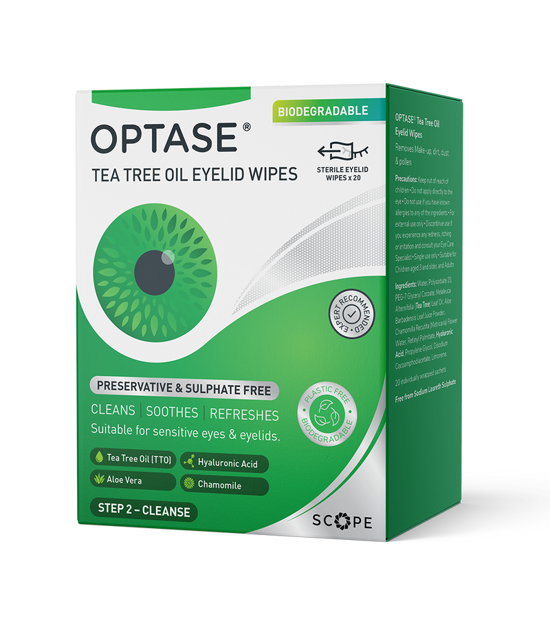 Optase TTO Lid Wipes 20 pack