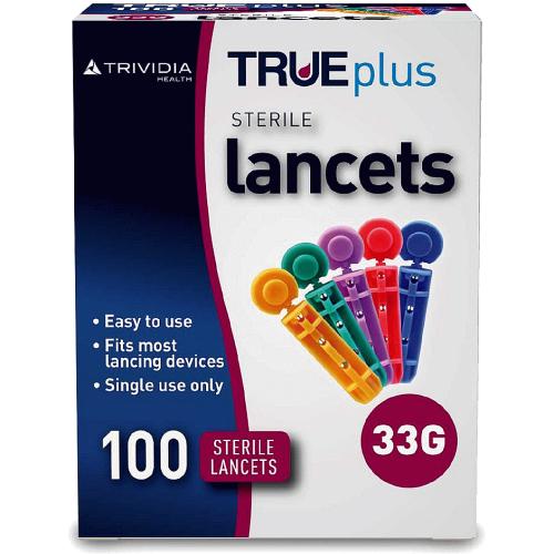 TRUEplus Single-Use Sterile Lancets 33 Gauge 100 Lancets