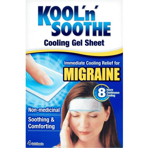 Kool N Soothe Migraine Cooling Gel 4 Sheets