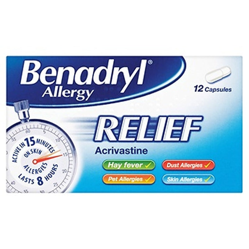 Benadryl Allergy Relief 8mg Capsules 12s