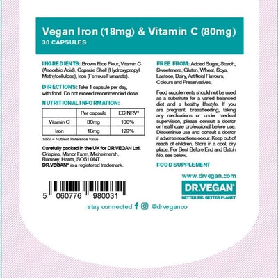 DR.VEGAN Gentle Iron + Vitamin C - 30 Capsules