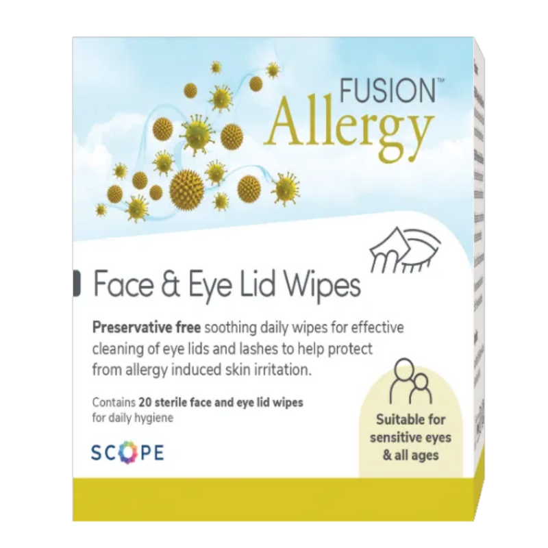 Fusion Allergy Face & Eye Lid Wipes Pack of 20