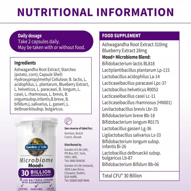 Garden of Life Microbiome Mood+ 60 Capsules