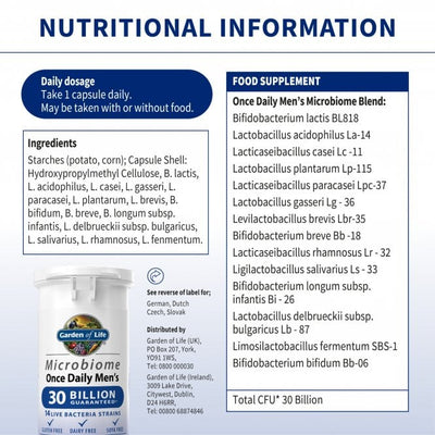 Garden of Life Microbiome Once Daily Men's 30 Capsules