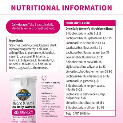 Garden of Life Microbiome Once Daily Women's 30 Capsules