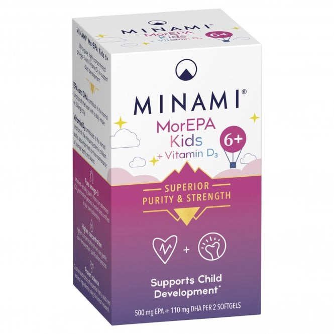 MINAMI MorEPA Kids 6+ Omega-3 Fish Oil + Vitamin D3  60 Softgels