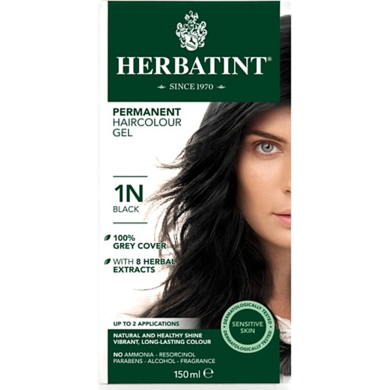 Herbatint Permanent Herbal Hair Colour 1N BLACK 150ml
