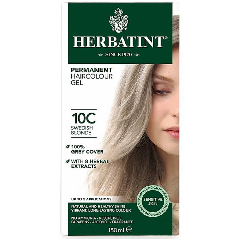 Herbatint Permanent Herbal Hair Colour 10C SWEDISH BLONDE 150ml