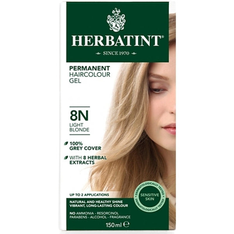 Herbatint Permanent Herbal Hair Colour 8N LIGHT BLONDE 150ml