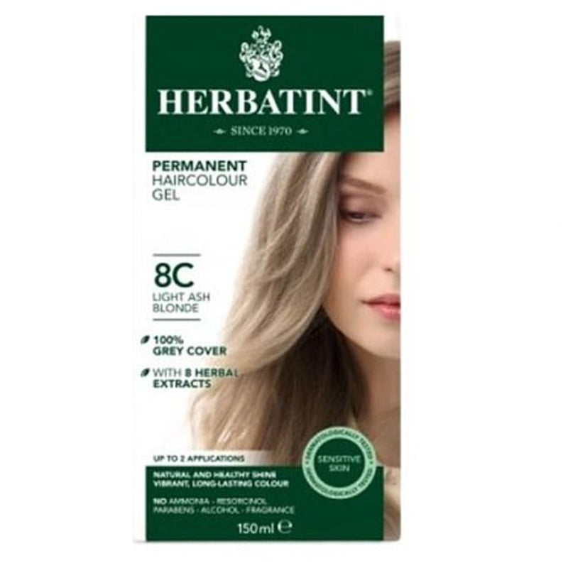 Herbatint Permanent Herbal Hair Colour 8C LIGHT ASH BLONDE 150ml