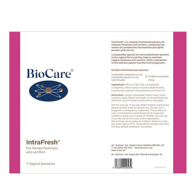 Biocare Intrafresh 7 Vaginal Pessaries
