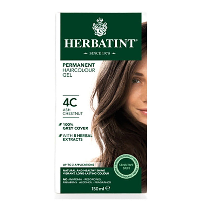 Herbatint Permanent Herbal Hair Colour 4C ASH CHESTNUT 150ml