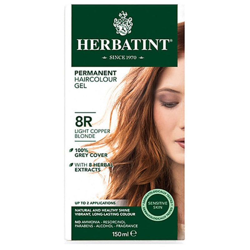 Herbatint Permanent Herbal Hair Colour 8R LIGHT COPPER BLONDE 150ml