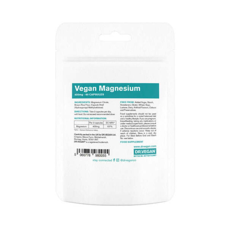 DR.VEGAN Magnesium 400mg - 60 Capsules