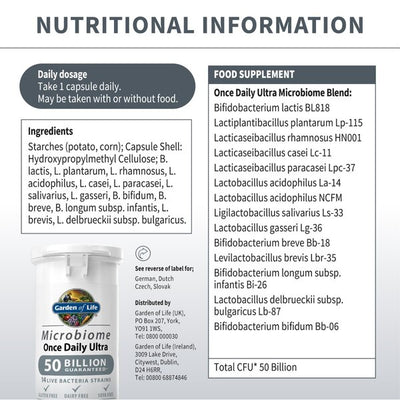 Garden of Life Microbiome Once Daily Ultra 30 Capsules