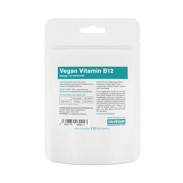 DR.VEGAN Vitamin B12 2000µg  30 Capsules