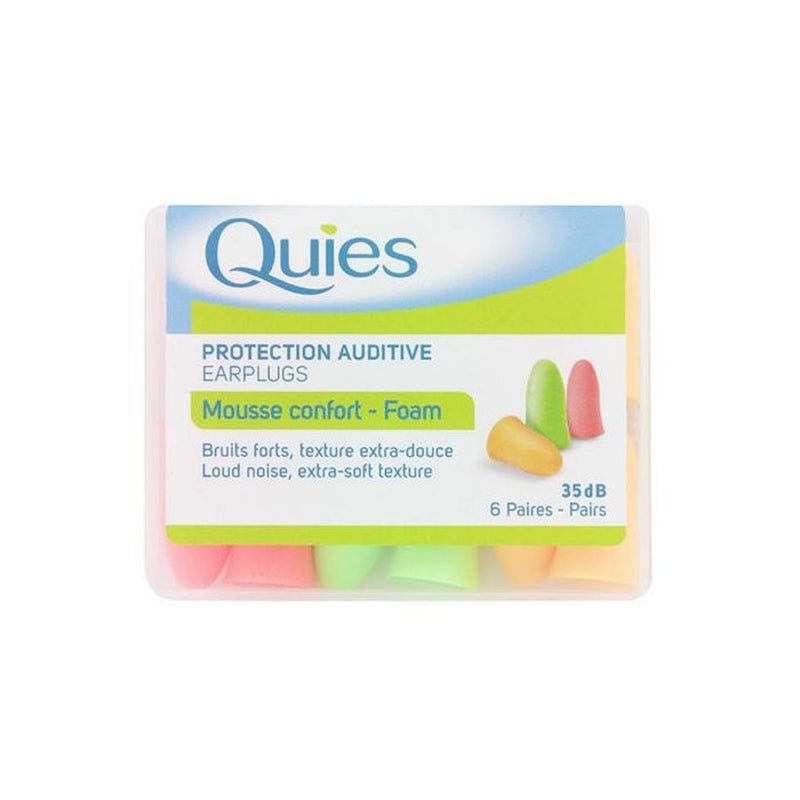 Quies Soft Foam Ear Protection Plugs 35dB Pack of 6 Pairs
