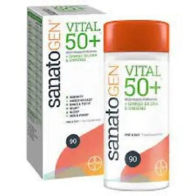 Sanatogen Vital 50+ Multivitamin & Minerals + Ginkgo Biloba & Ginseng 90 Tablets