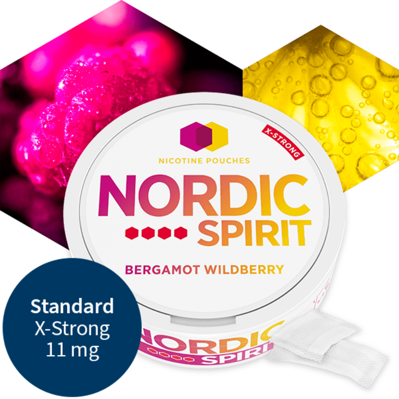 Nordic Spirit Nicotine Pouches Bergamot Wildberry X-Strong 11mg/pouch 20s