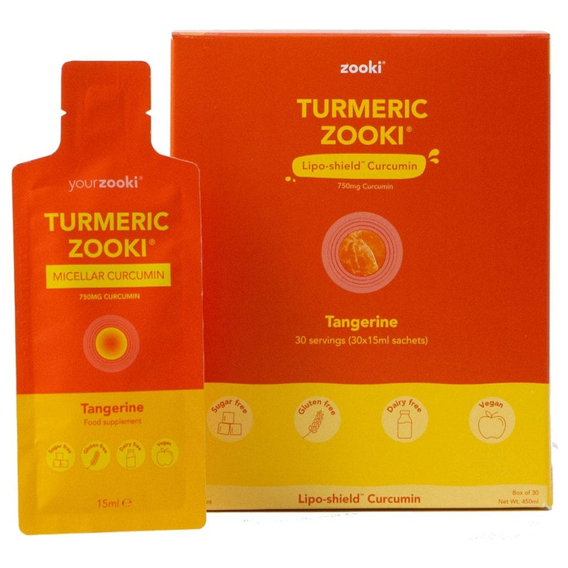 Zooki Turmeric Lipo-shield Curcurmin Tangerine 30 Sachets